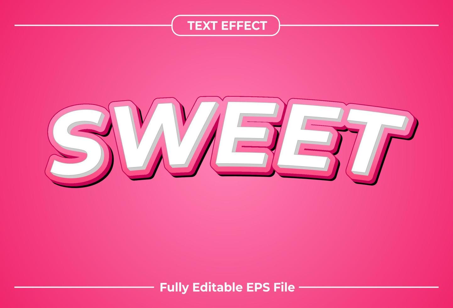 3D Sweet Text Effect Design vector
