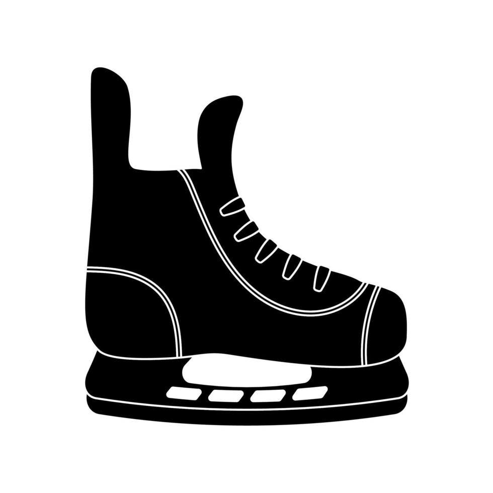 Black silhouette of winter hockey skates. vector illustration