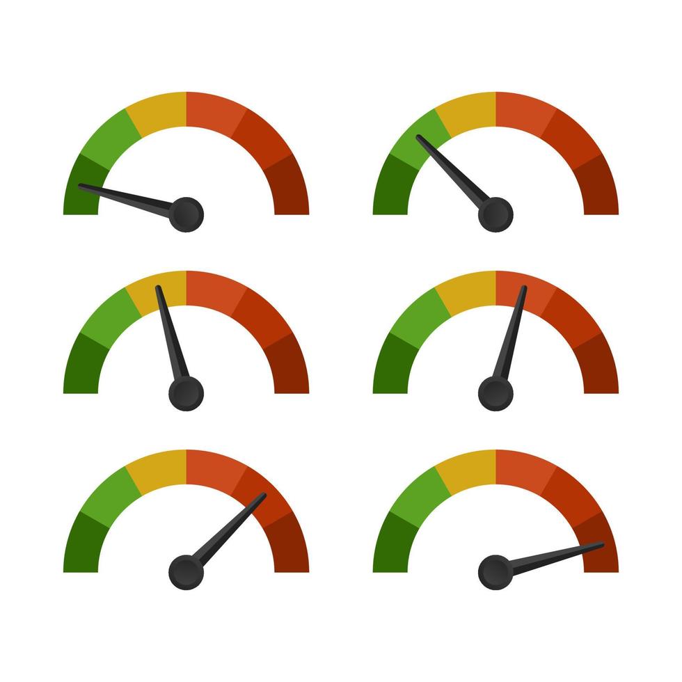 speedometer 6 different position icon vector for graphic design, logo, website, social media, mobile app, UI