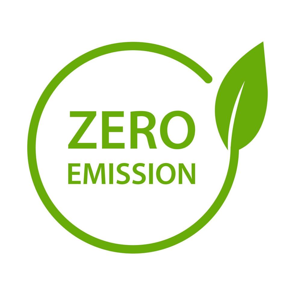 Zero emission icon vector CO2 neutral green sign for your web site design, logo, app, UI.illustration