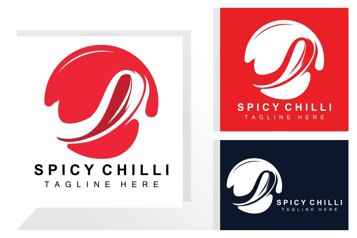 Spicy Chili Logo Design, Red Vegetable Illustration, Kitchen Ingredients, Hot Chili Vector Brand Products