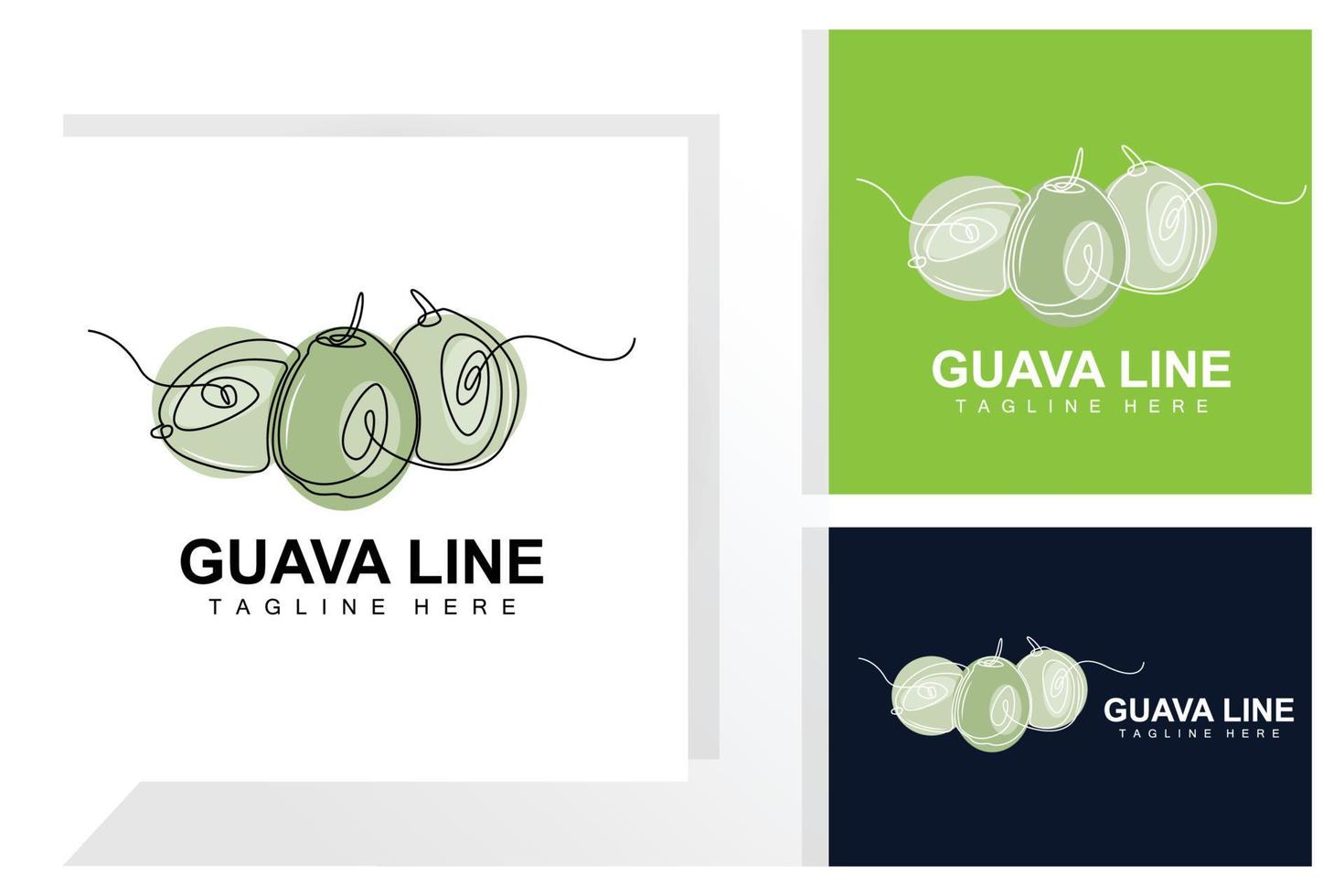 vector de diseño de logotipo de guayaba de agua con estilo de línea ilustración de mercado de fruta fresca planta de vitamina