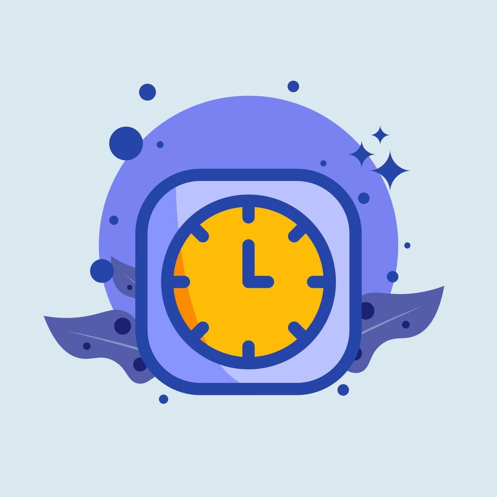 ilustración plana del reloj. Ilustración de vector de signos de tiempo