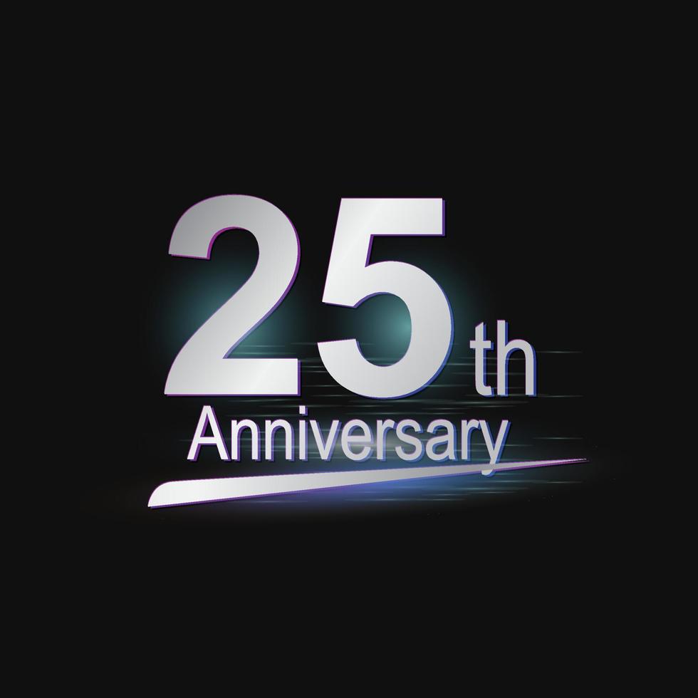 logotipo moderno de celebración de aniversario de 25 años de plata vector