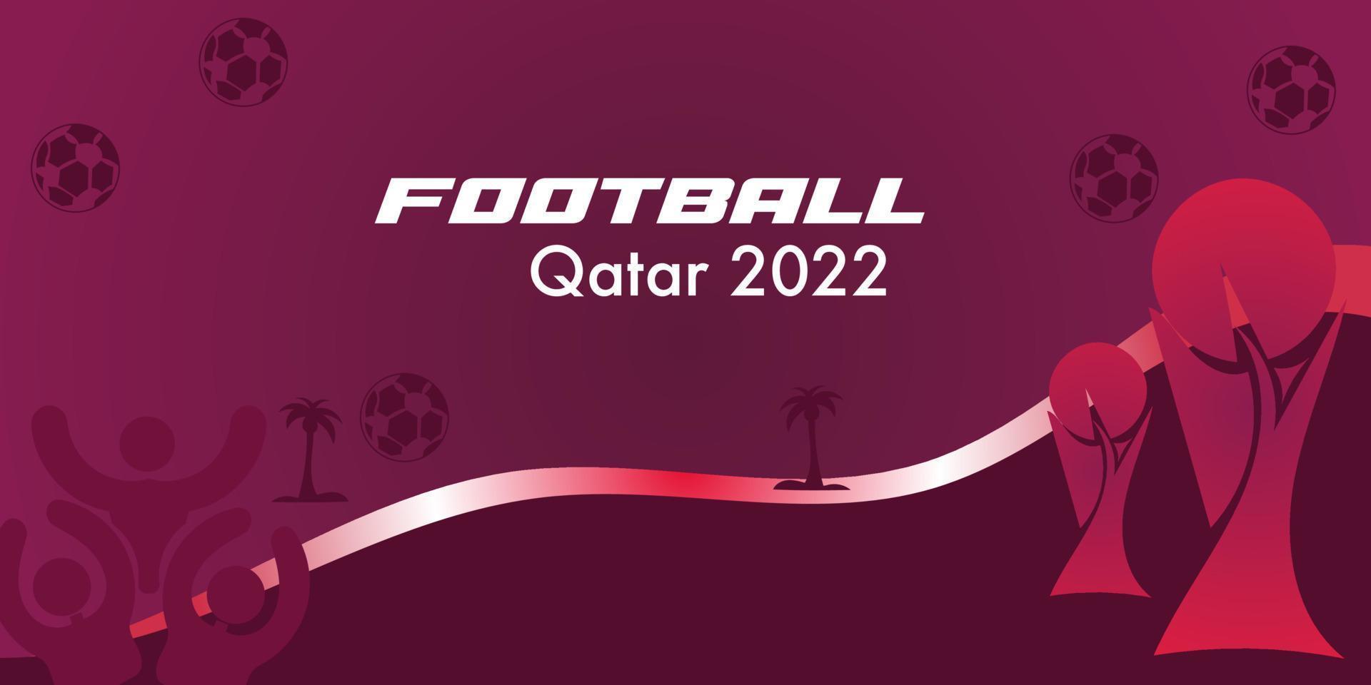 qatar 2022 football competition red background pattern vector design