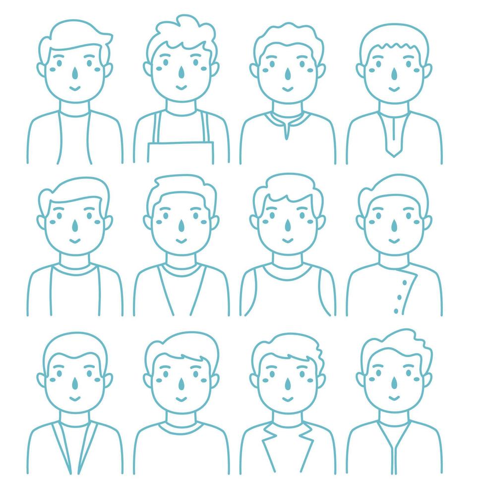 Profile icons hand drawn style icon vector
