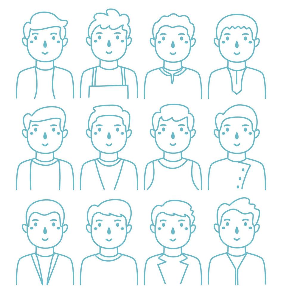 Profile icons hand drawn style icon vector