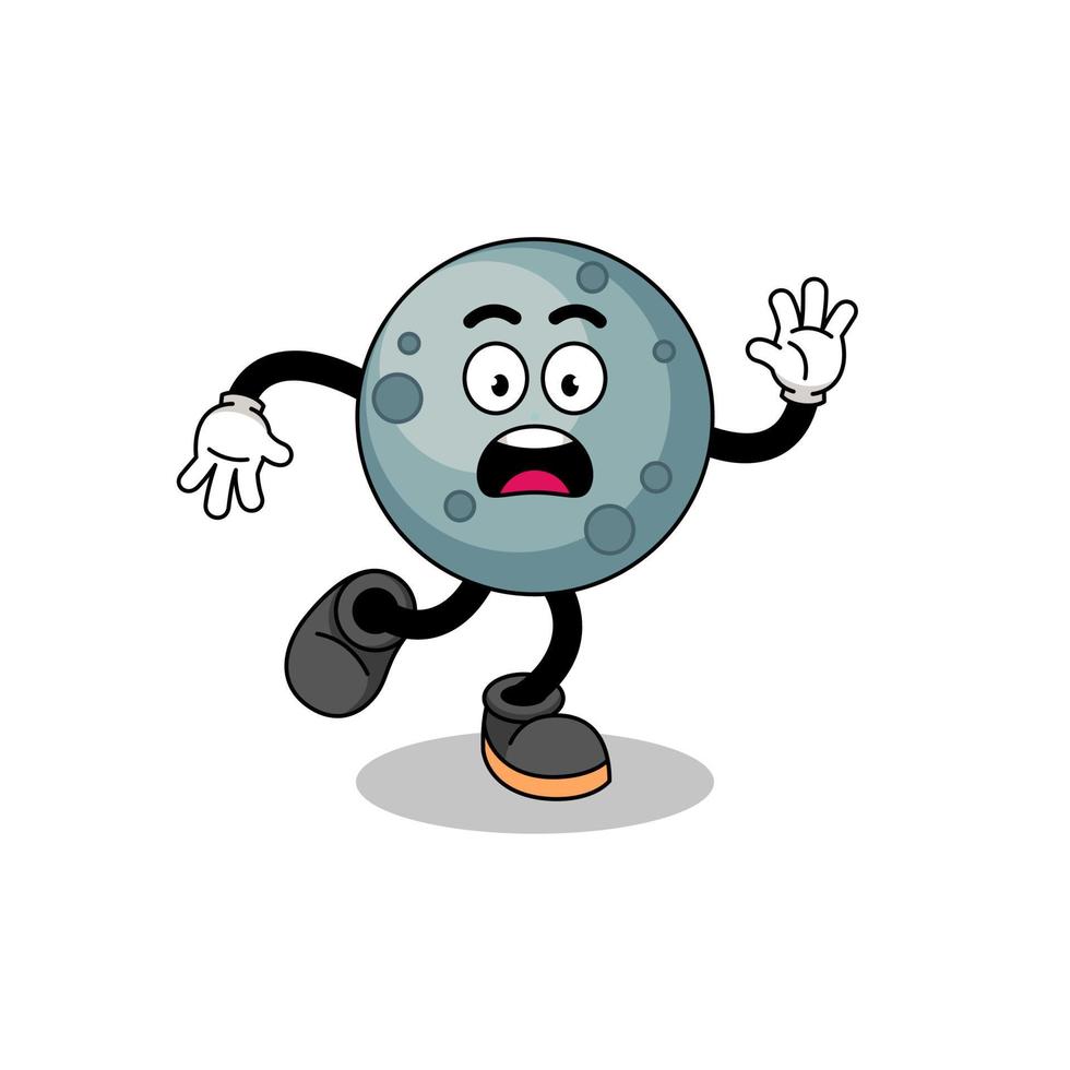 slipping asteroid mascot illustration vector