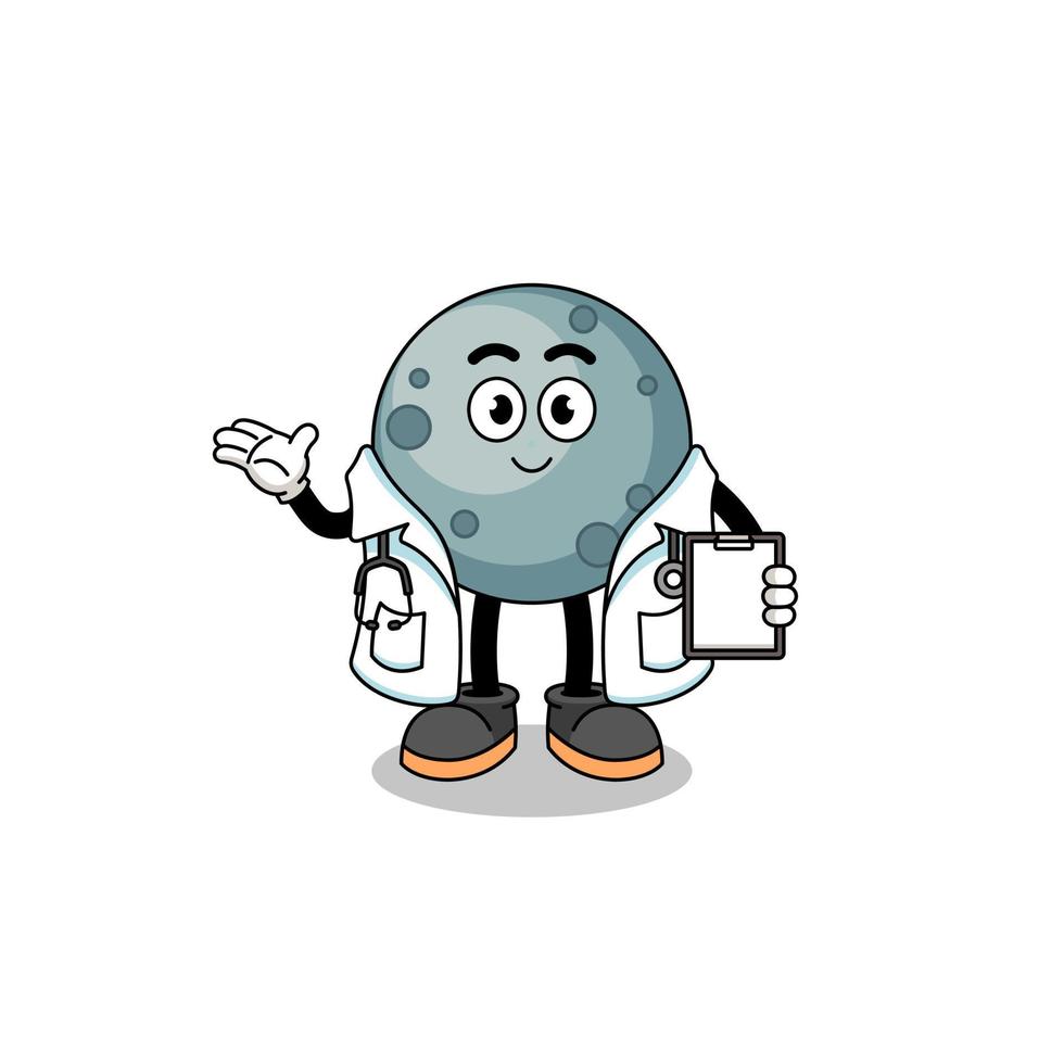 Cartoon mascot of asteroid doctor vector