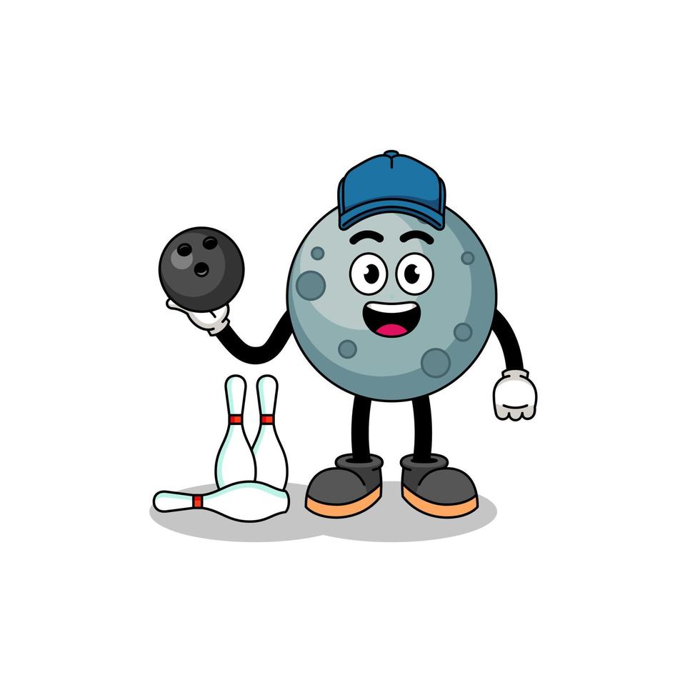 Mascot of asteroid as a bowling player vector