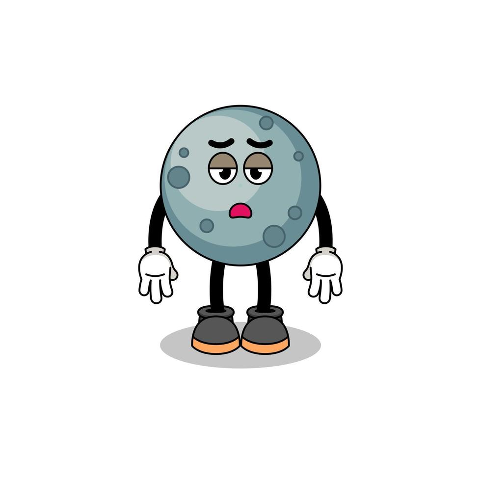 asteroid cartoon with fatigue gesture vector