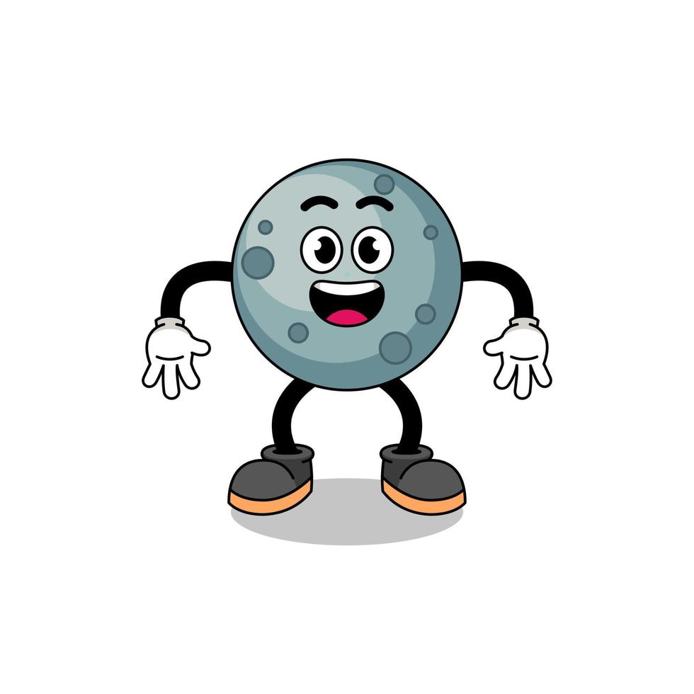 asteroid cartoon with surprised gesture vector