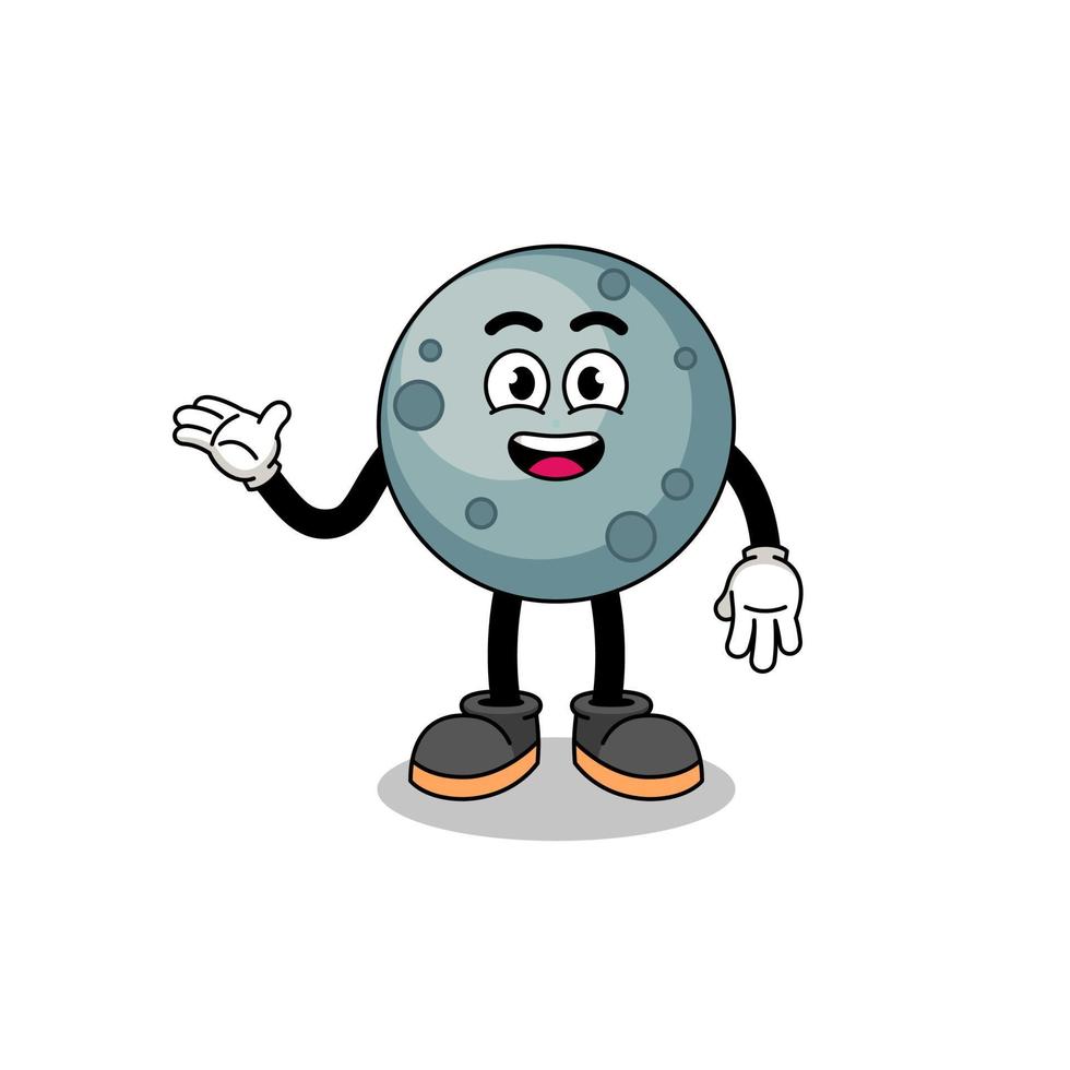 asteroid cartoon with welcome pose vector