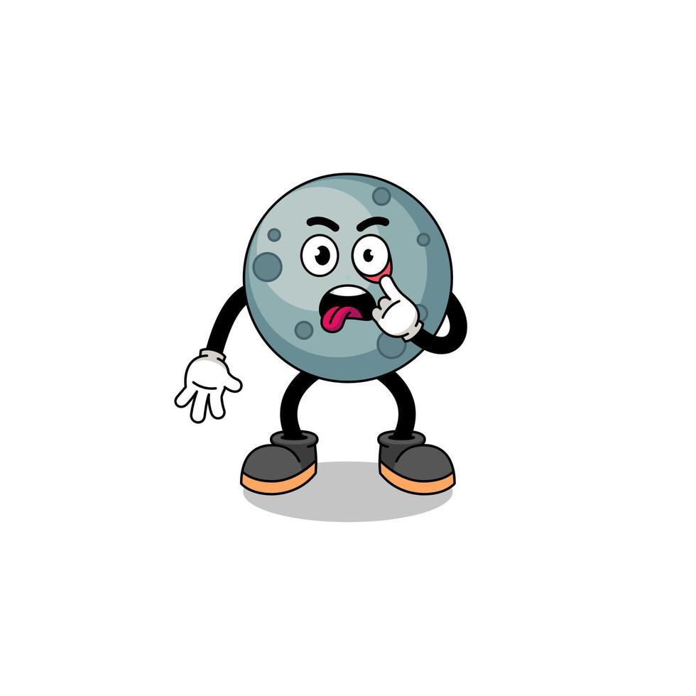 Character Illustration of asteroid with tongue sticking out vector