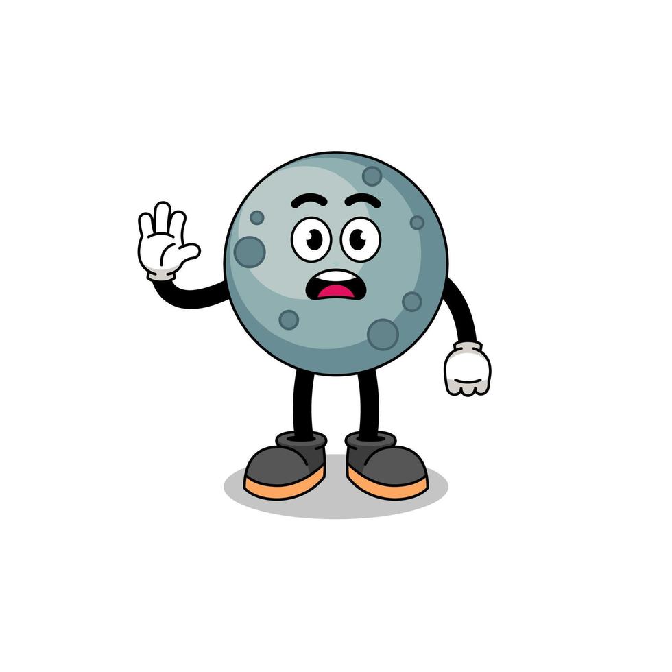 asteroid cartoon illustration doing stop hand vector