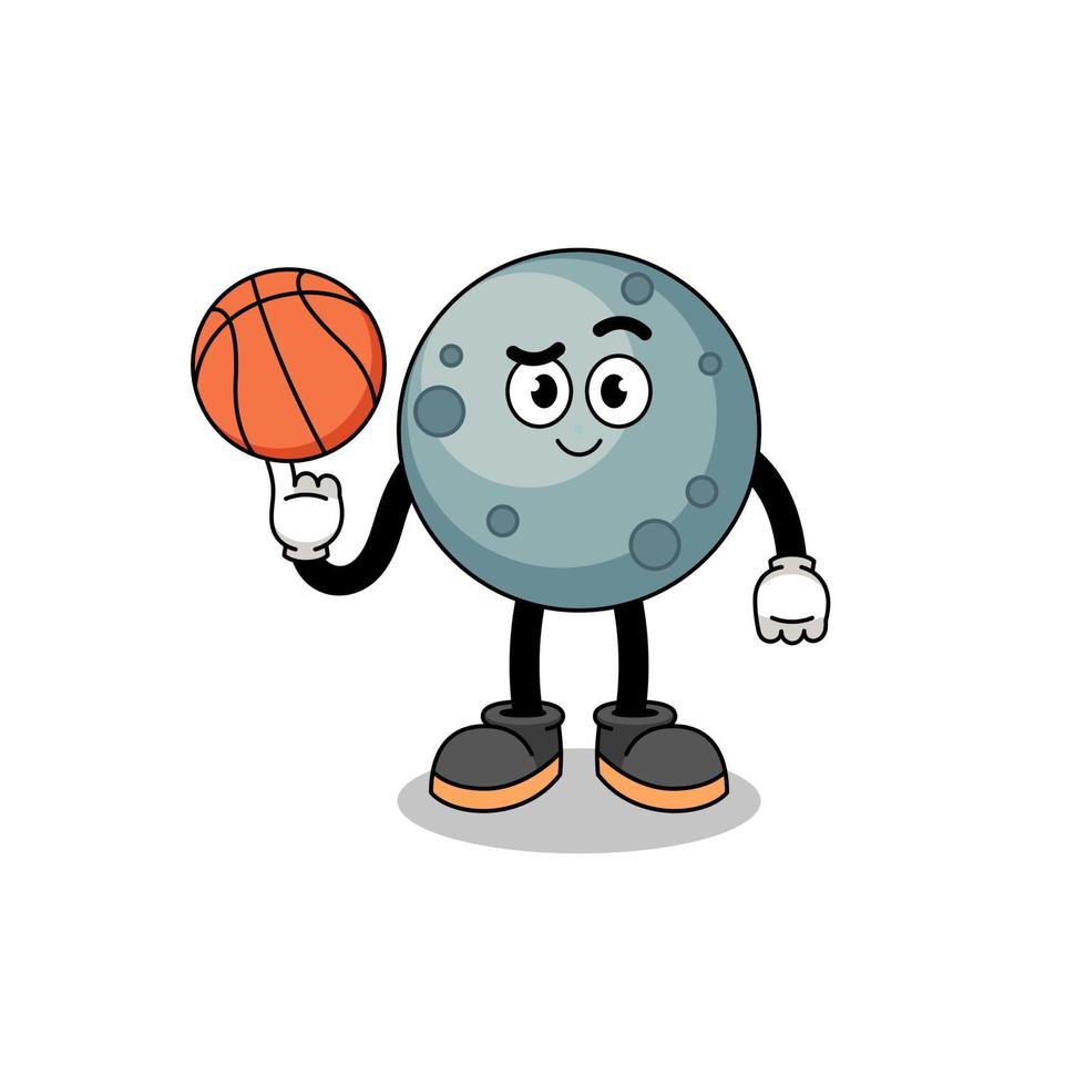 asteroid illustration as a basketball player vector