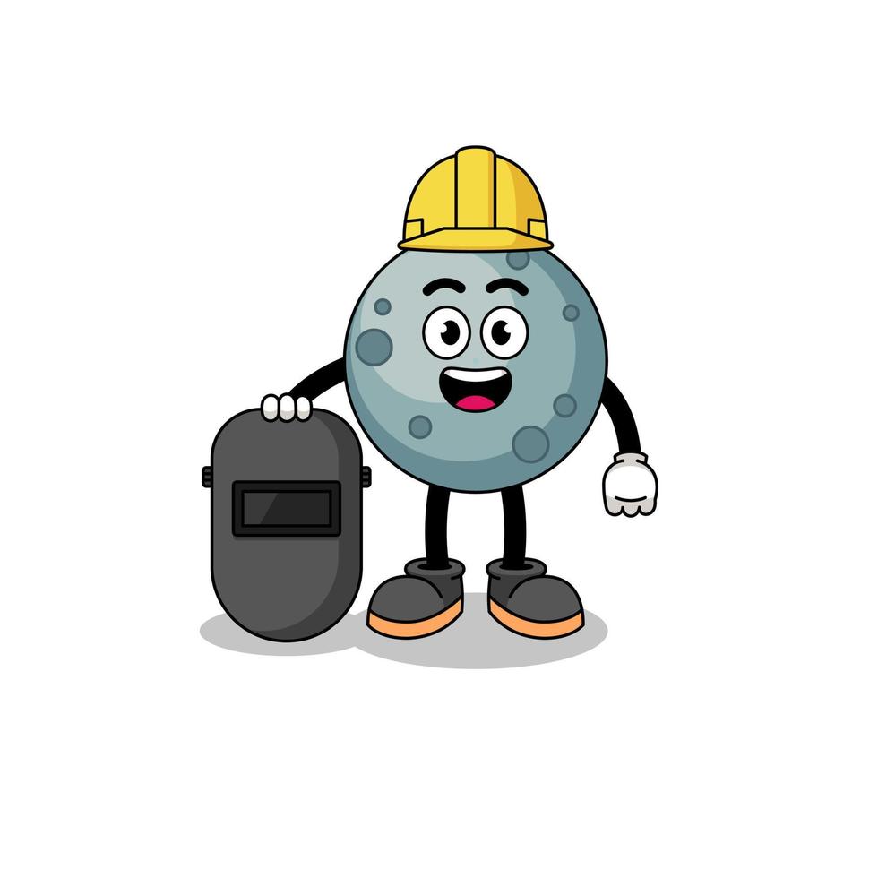 Mascot of asteroid as a welder vector