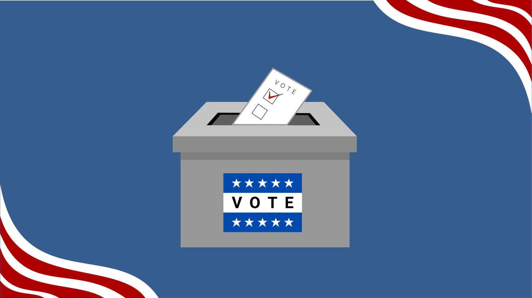 ilustración de la caja de votación, día de las elecciones 8 de noviembre de 2022, vector