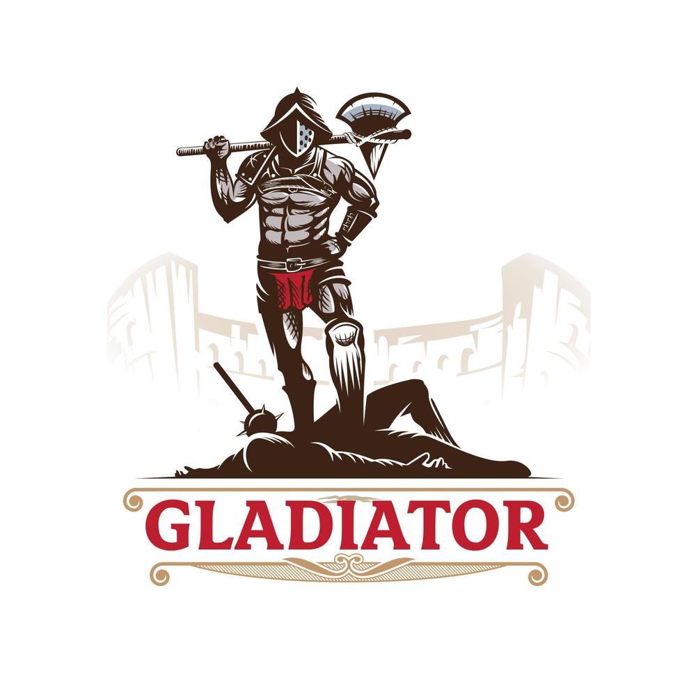 gladiador en la arena vector