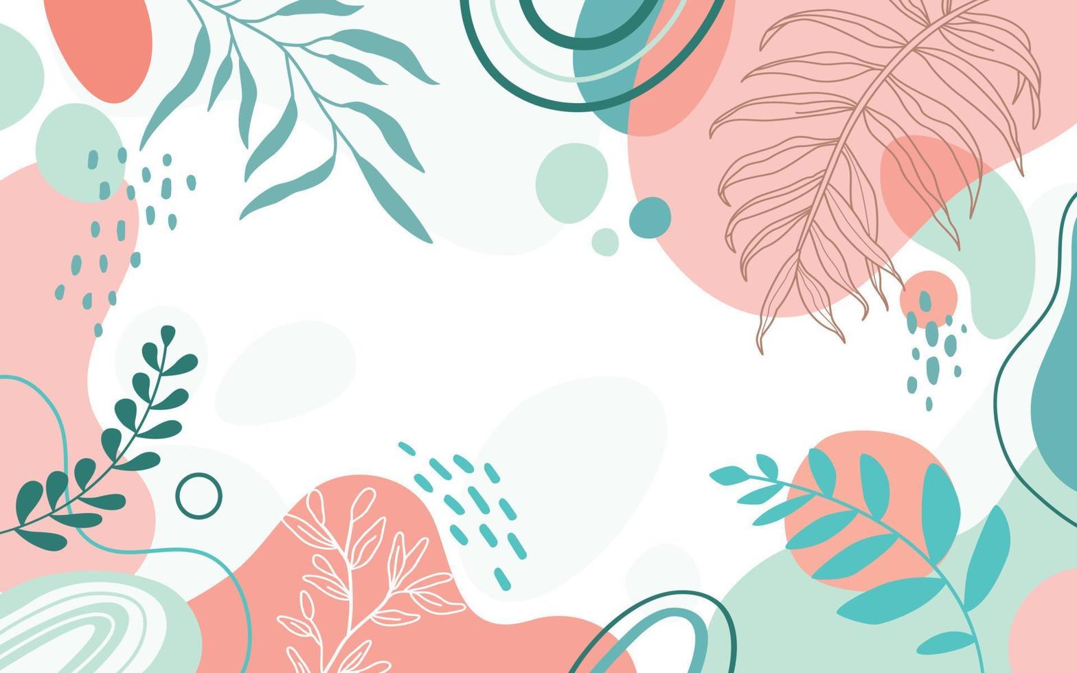 Design banner frame flower Spring background with beautiful. flower background for design. Colorful background with tropical plants. Place for your text. vector