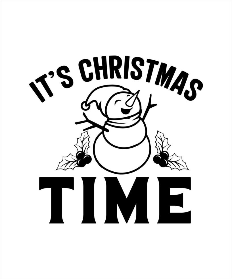 Christmas time tshirt design vector