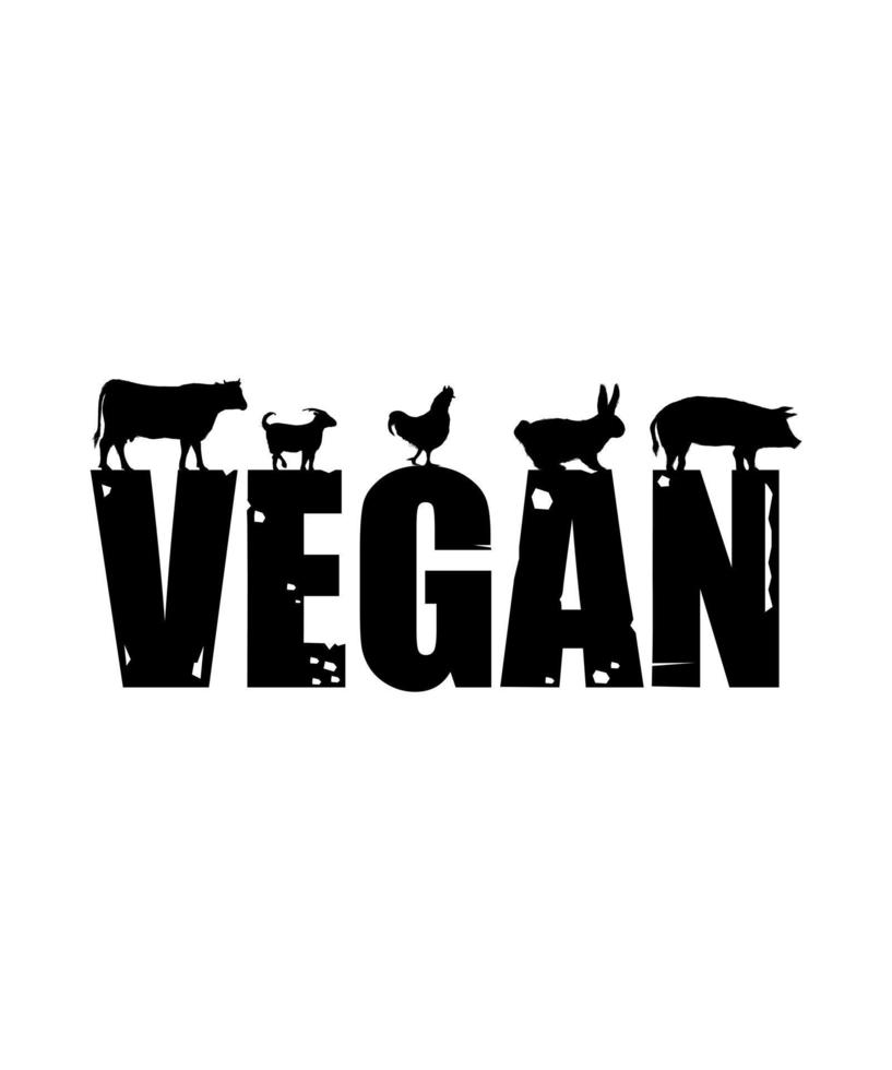 diseño de camiseta de vector de logotipo vegano