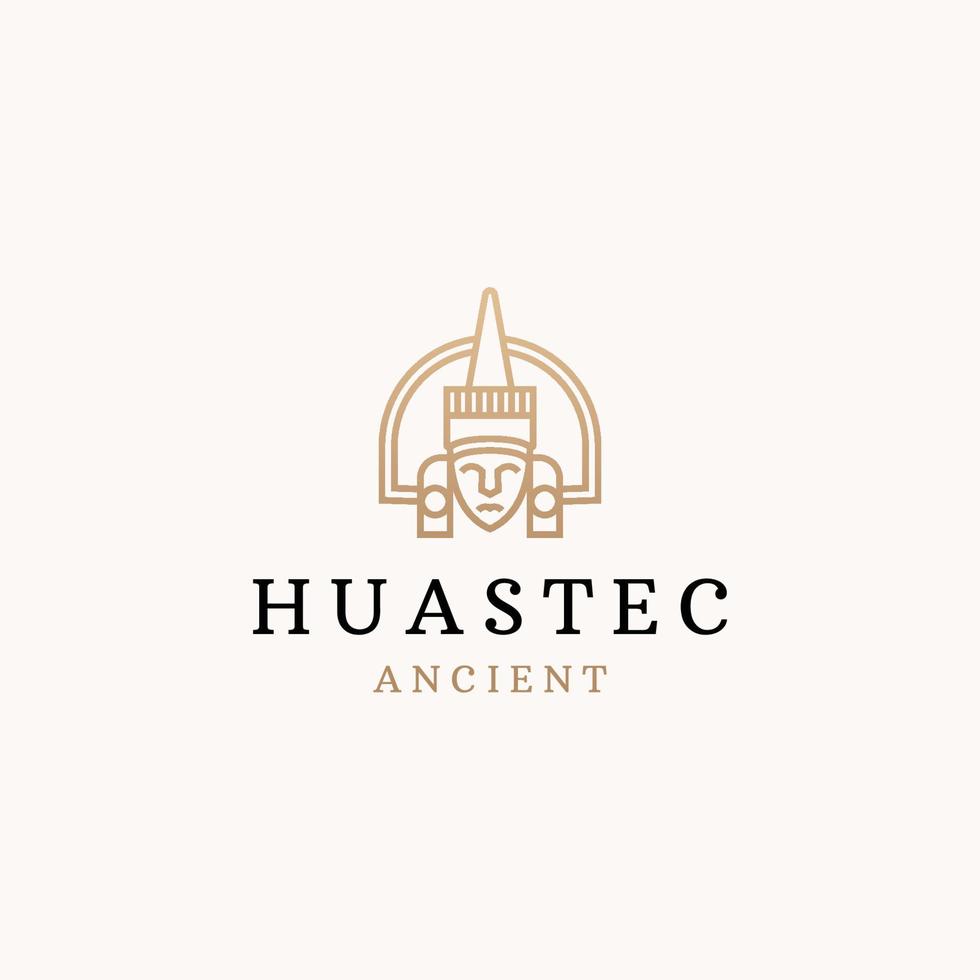 Huastec ancient logo icon design template flat vector