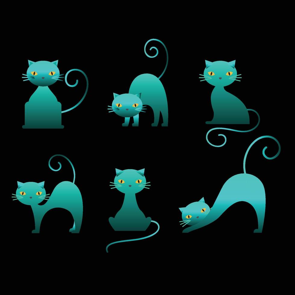hand drawn silhouette of cat vector