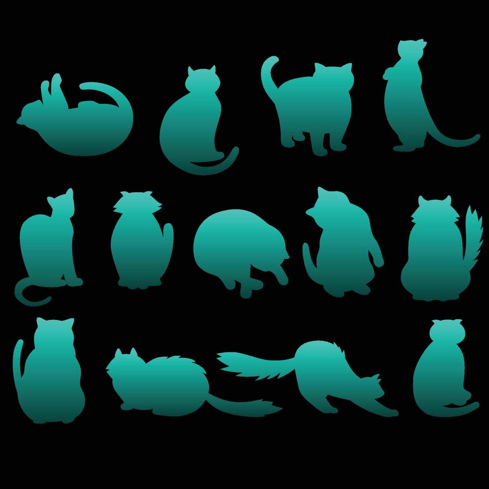 Vector set of a stylish cats