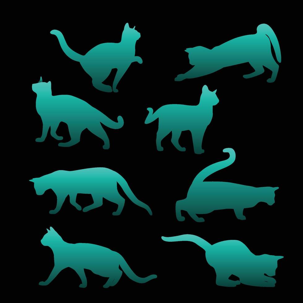 conjunto de silueta de animales de diseño plano vector