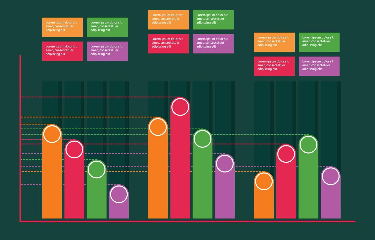 Negative Trend Bar Graph Colorful Chart Depreciation Business Economic Recession vector