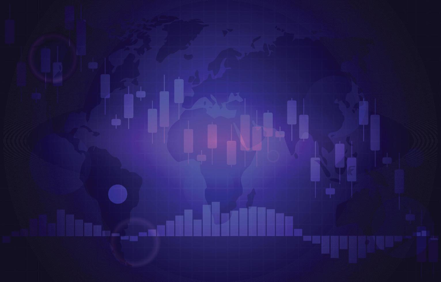 gráfico de velas negativas gráfico depreciación moneda recesión económica mundial vector