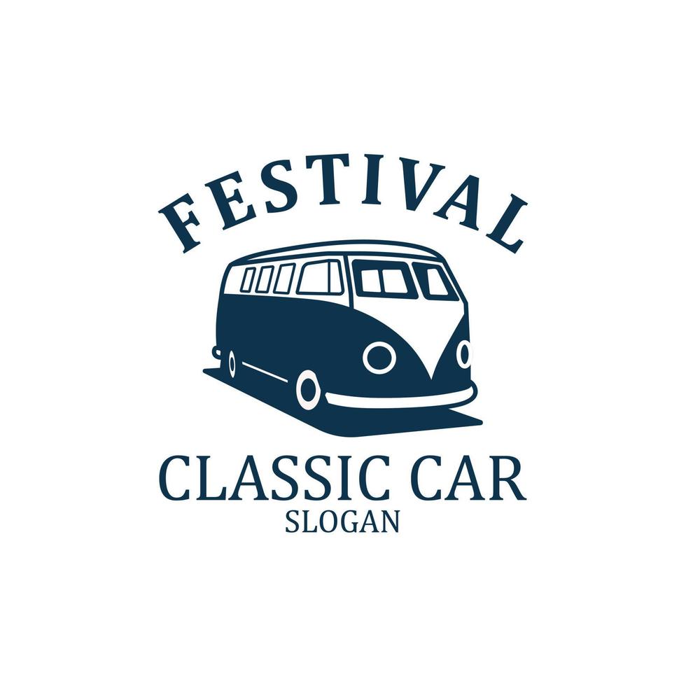 Festival classic car logo 1 vector