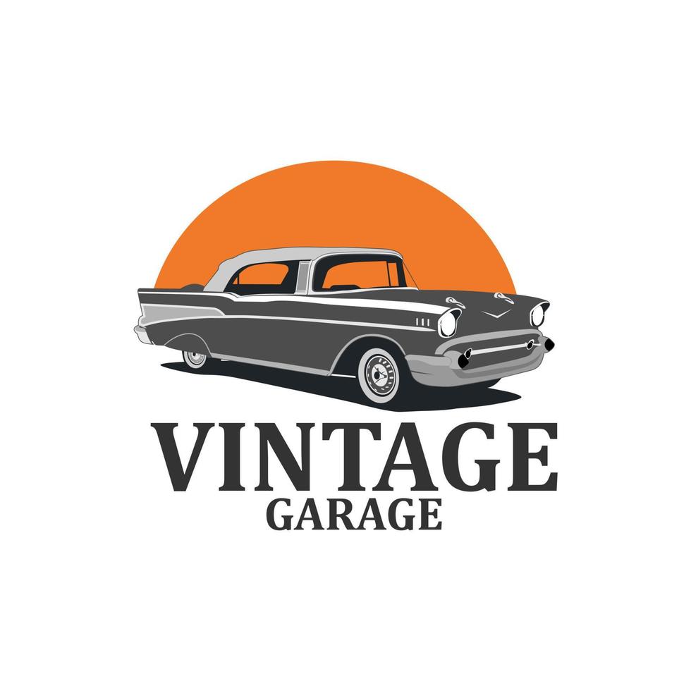 Vintage garage logo vector. vector