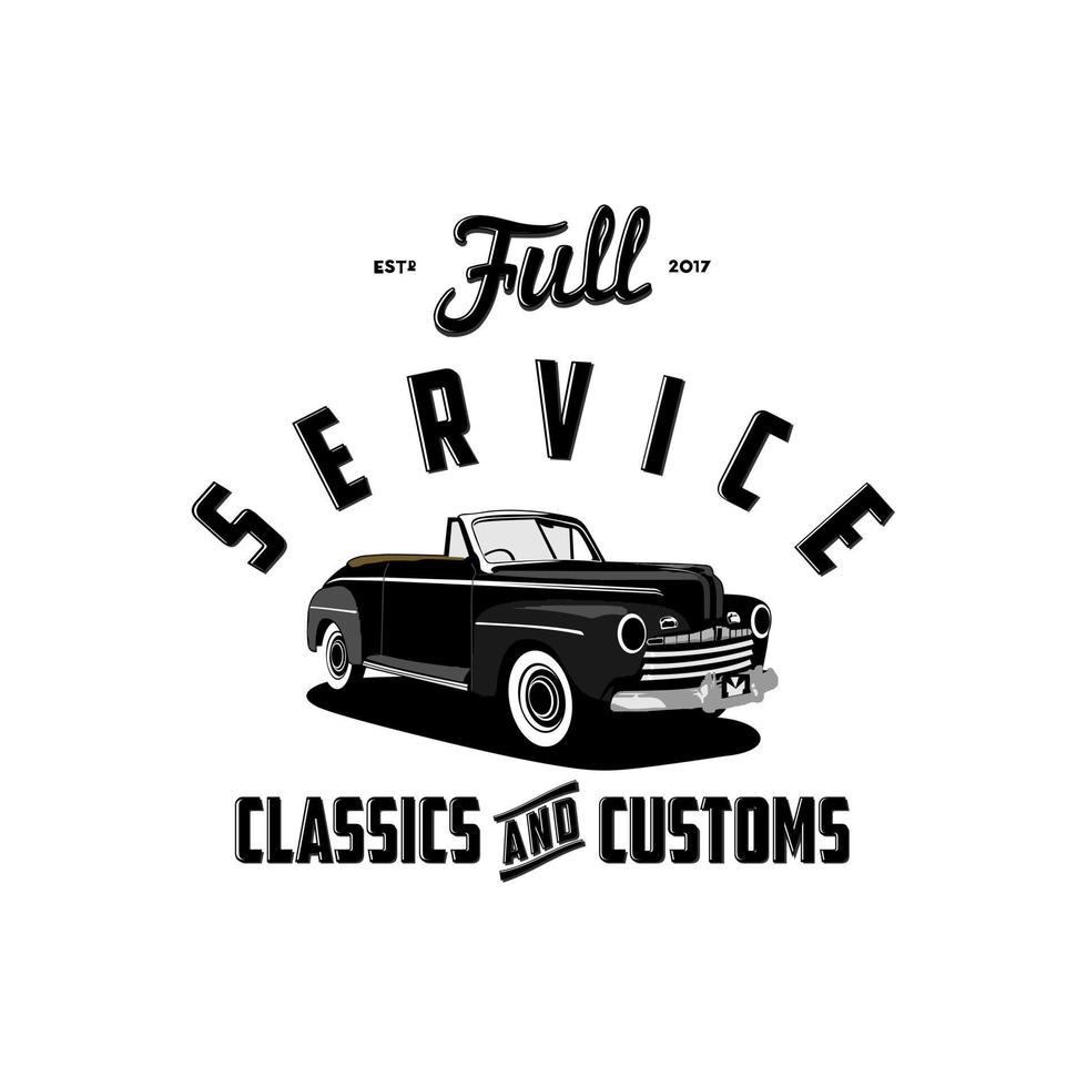 Service classic and custom logo 3 vector