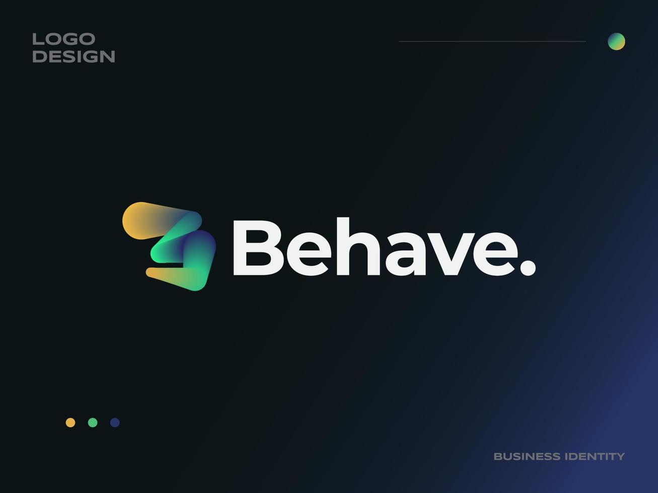 Letter B Logo Design with Colorful Blend Style. Suitable for Business and Technology Logos vector