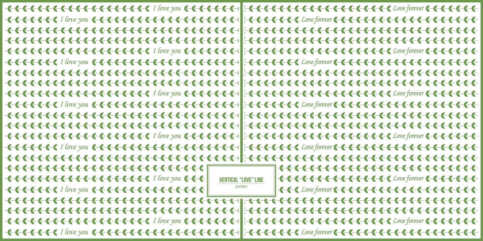 simple of love line pattern with horizontal leaves line vector