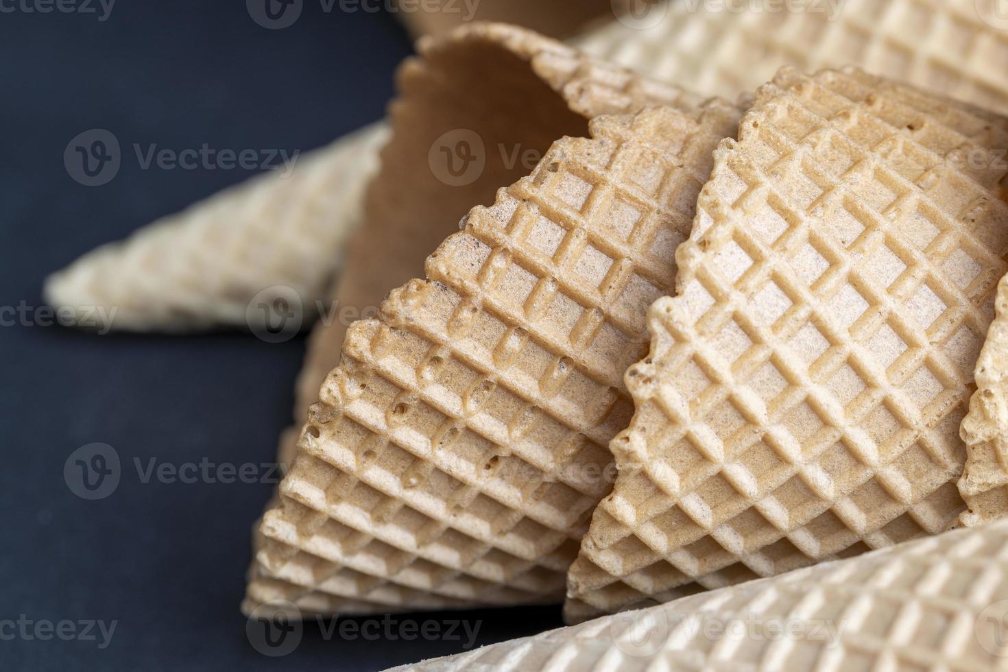 Waffle cones for ice cream photo