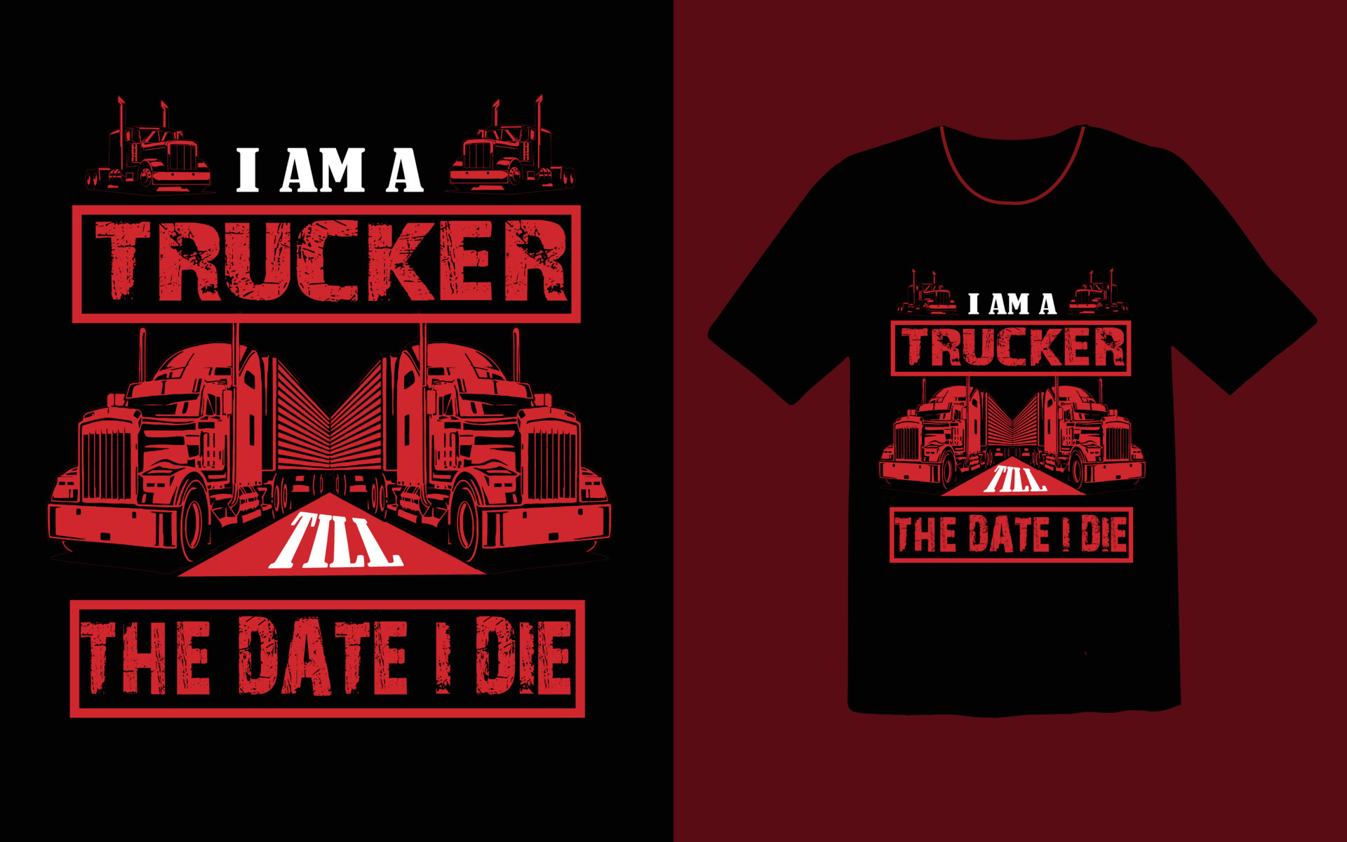 Free Trucker t shirt design vector 13650207 Vector Art at Vecteezy