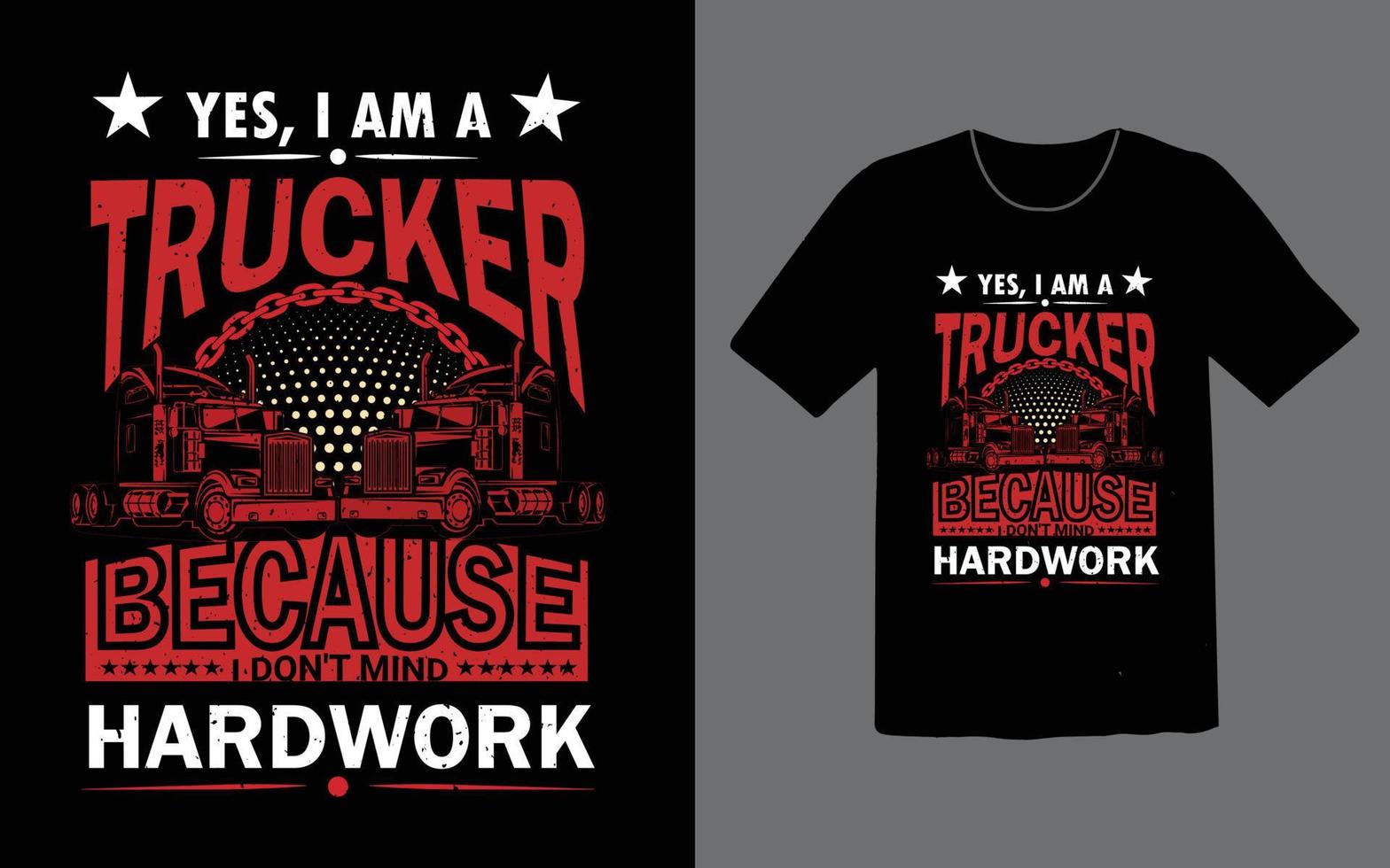 Free Trucker t shirt design vector