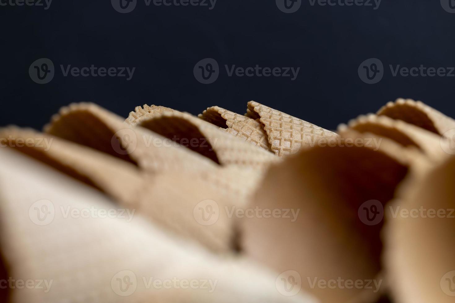Waffle cones for ice cream photo
