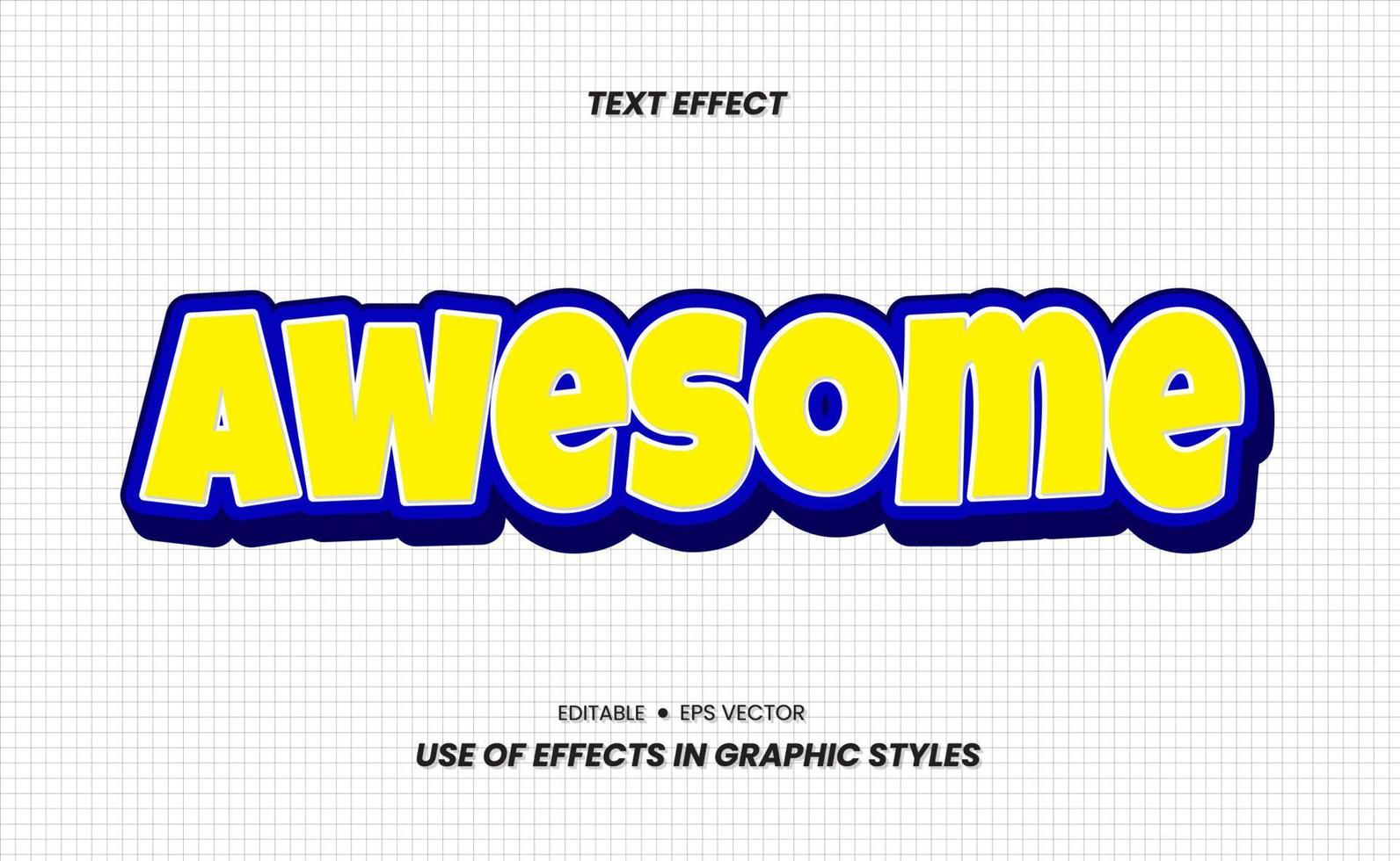 Awesome Text- Text can be edited Again Via Graphic Style Settings. Used As Celebration Design Elements, Promotional Text Media and Others. vector