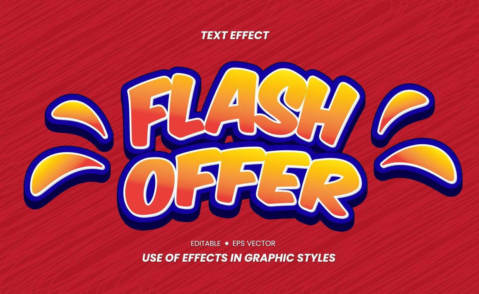 Flash Offer Text - Text can be edited Again Via Graphic Style Settings. Used As Celebration Design Elements, Promotional Text Media and Others. vector