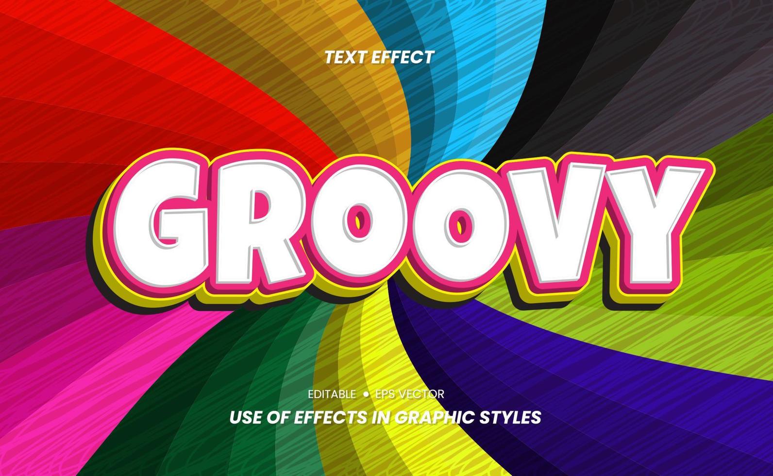 Groovy Text 3D Effect. Text for Fall Event Use and Easy to edit via Graphic Style settings vector