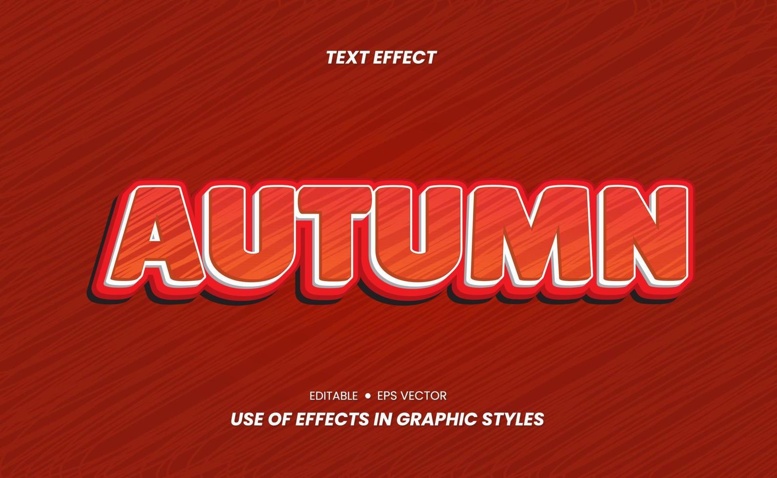 Autumn Text 3D Effect. Text for Fall Event Use and Easy to edit via Graphic Style settings vector