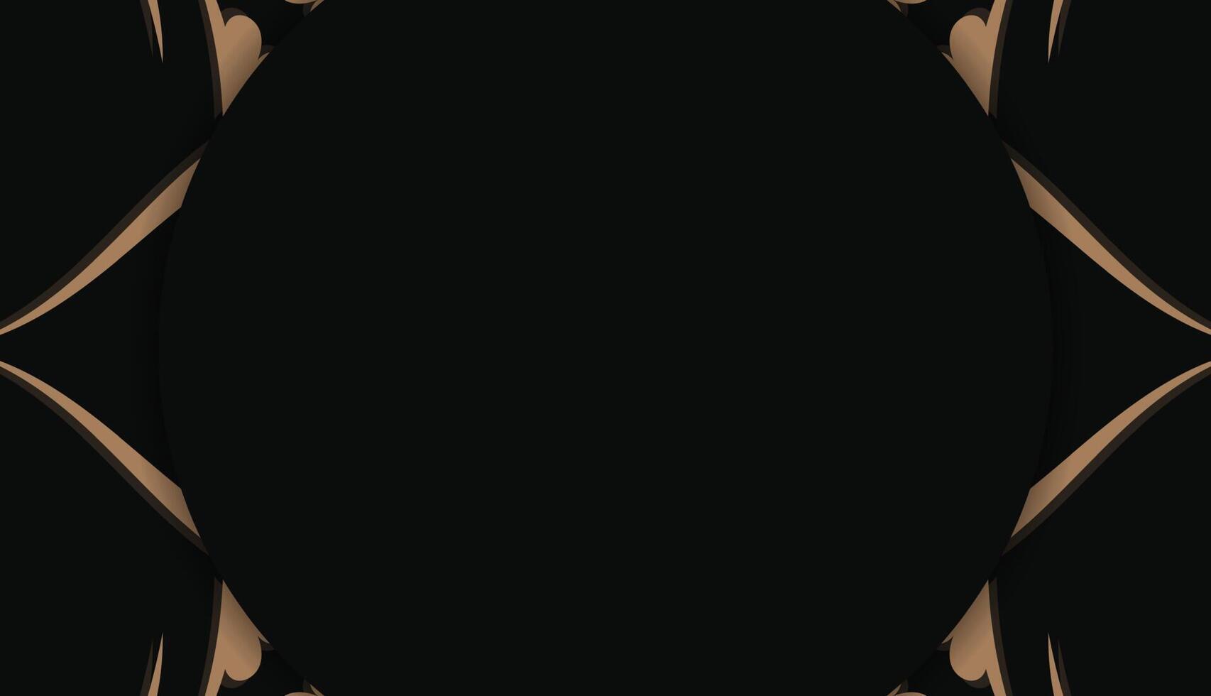 Black banner template with indian brown ornaments and place for logo or text vector