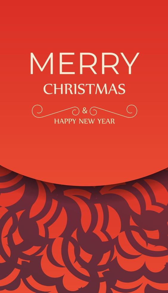 folleto feliz navidad rojo con adorno burdeos de lujo vector