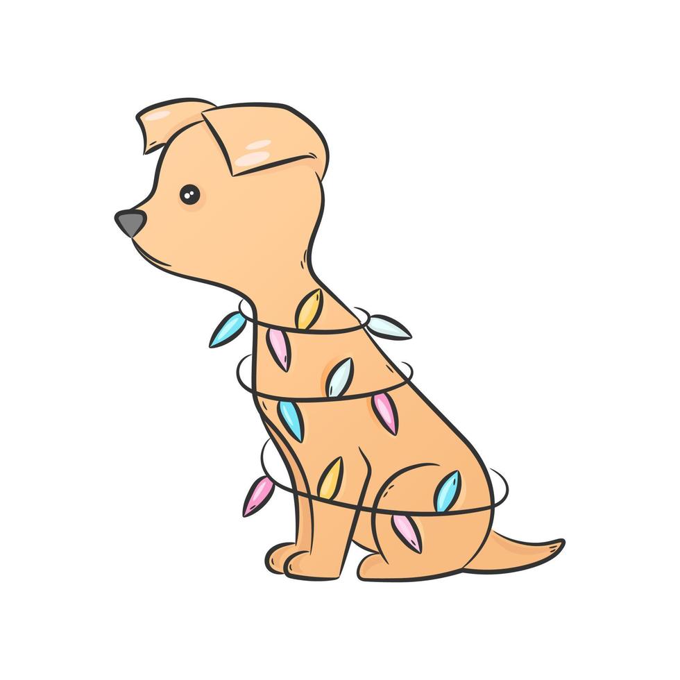 new year's dog vector
