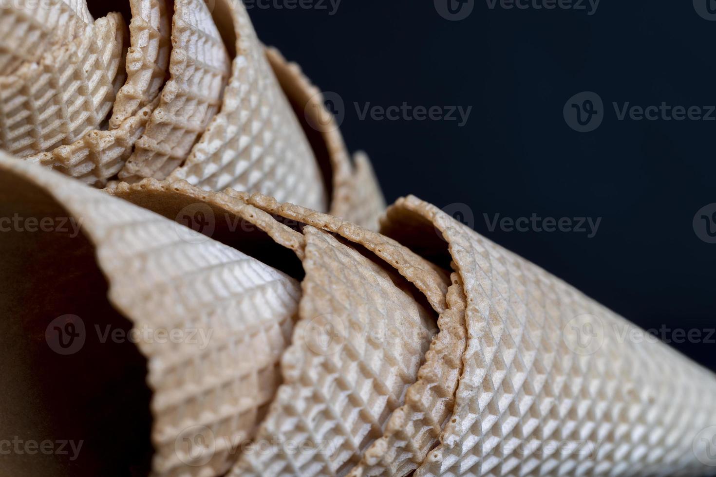 Waffle cones for ice cream photo