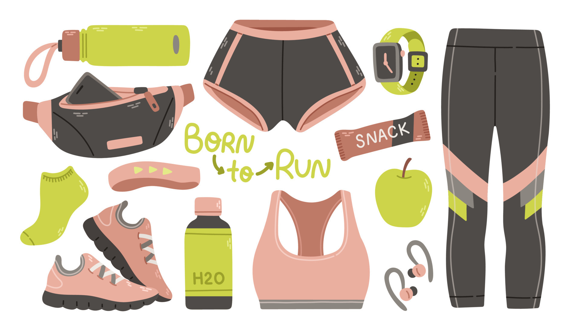 Running Gear For Women. Running Accessories for Female. Fitness Set